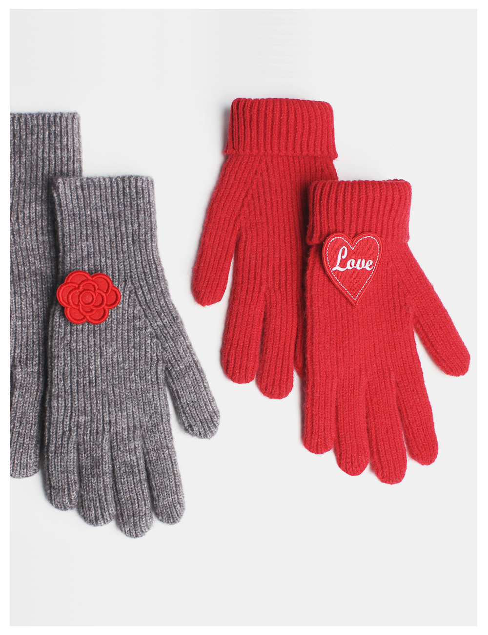 Lovely patch Knit Gloves 러블리 패치 니트 스마트폰 장갑